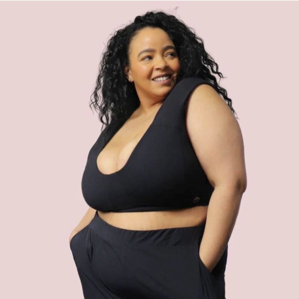 𝅺Kinflyte Freedom Midi Bra w/Max Support Size 4XL Black